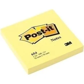 Post-it 654-N Adhesivas 76x76 mm Amarillo Neón