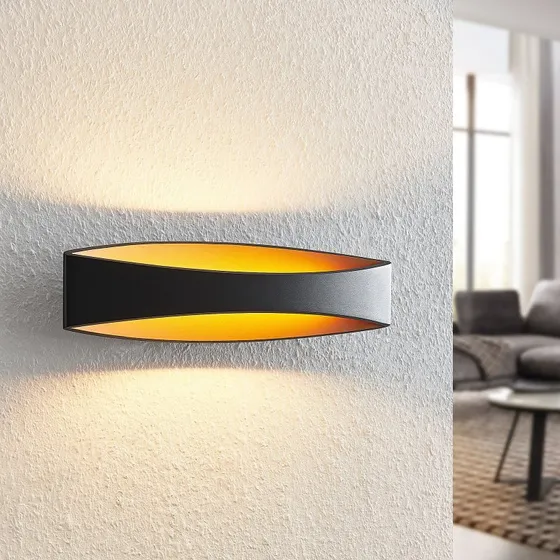 Arcchio Aplique de Pared LED Jelle 44 cm Negro y Oro