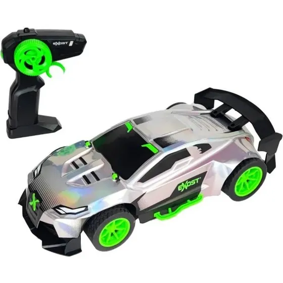 Exost Coche Teledirigido Metal Cromado 1:14 Plateado y Verde
