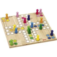 Goki Ludo de Madera Modulable 2-4 Jugadores