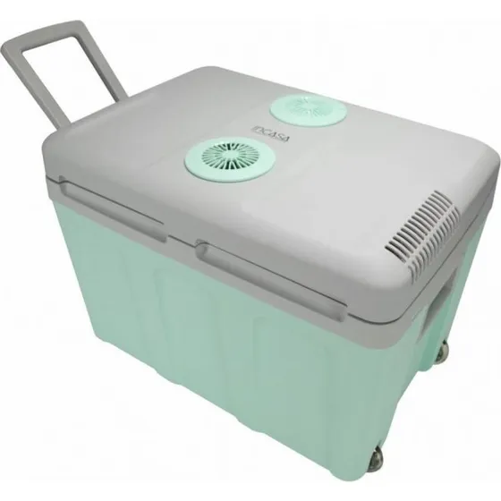 Incasa Nevera Termoeléctrica 40L Verde Agua con Ruedas