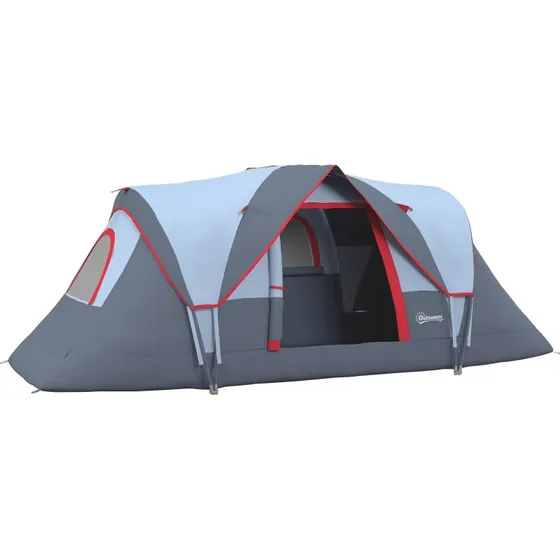 Outsunny Tienda 6 Personas 455x230x180 cm Gris