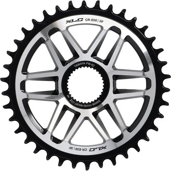 XLC CR-E08 Plato 38T DM Alu Negro/Plata para Yamaha PW-X2