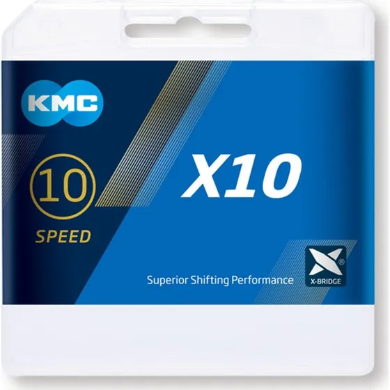 KMC X10 10V 11/128" 114 Eslabones Negro/Plata
