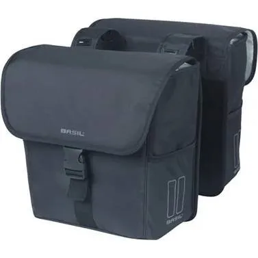 Basil Go Doble Alforja 32L Negro Reflectante