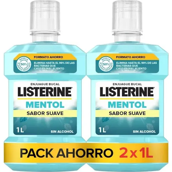 Listerine Mentol Sin Alcohol 2x1 L