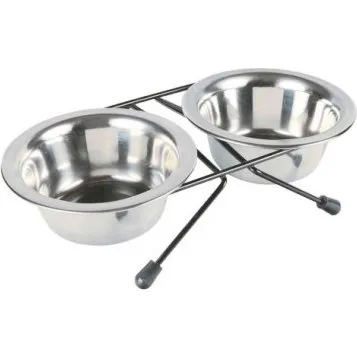 Trixie Set Comederos Acero Inox 2x0.2 L