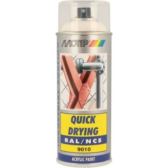 Motip Spray Acrílico RAL 9010 Blanco Brillante 400 ml