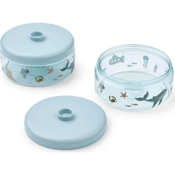 Liewood Dominique Madbokse 2-pack 500 ml Criatura del mar/Arena