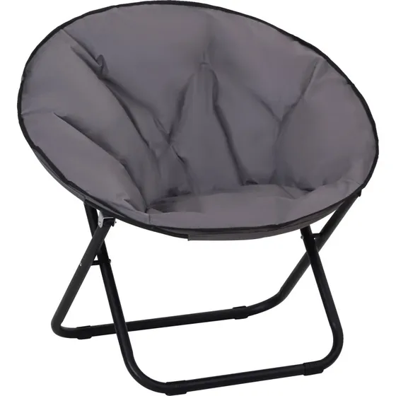 Outsunny Silla de Luna Plegable Gris 80x80x75 cm