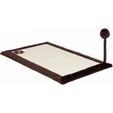 Trixie Alfombrilla Rascadora con Sisal y Peluche Marrón Oscuro