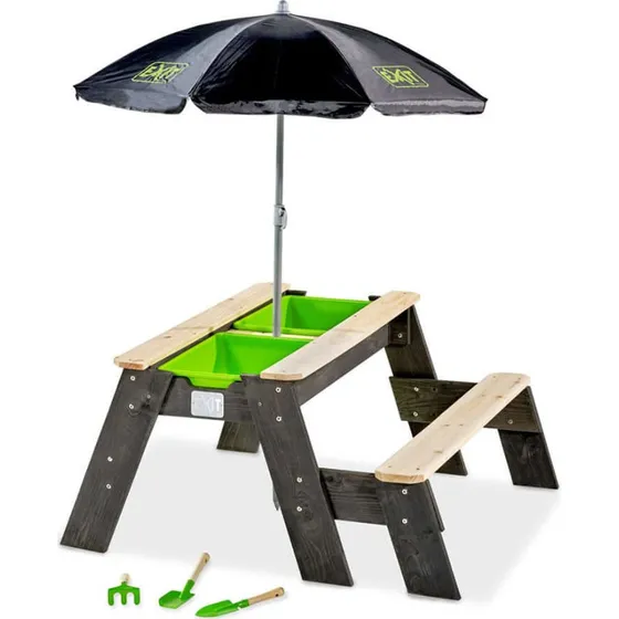 Exit Toys Aksent Mesa de Arena y Agua con Banco y Sombrilla