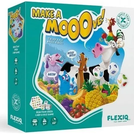 FLEXIQ Make a Mooove - Juego de mesa de rapidez para niños