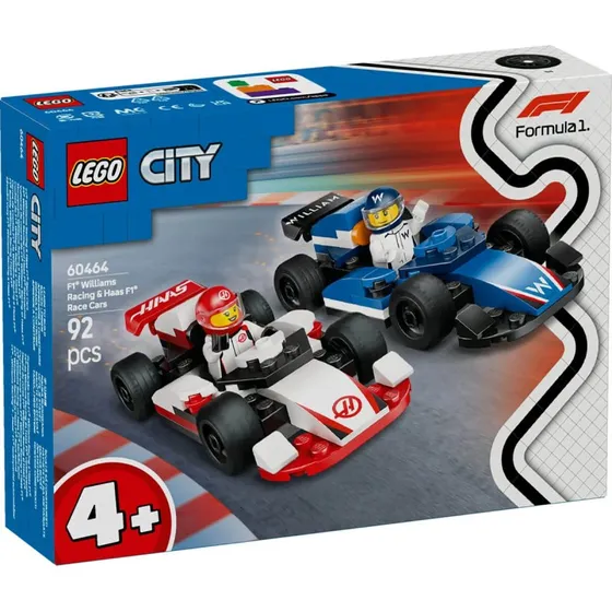 LEGO City Coches de Carreras F1 Williams Racing y Haas F1 (60464)