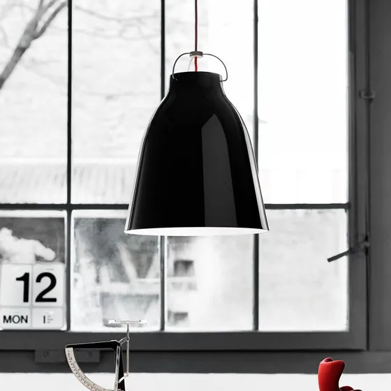 Fritz Hansen Lámpara Colgante Caravaggio P3 Negro Brillante