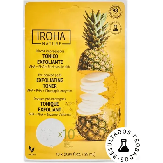 Iroha Nature Almohadillas Faciales Exfoliantes con AHA, PHA y Piña