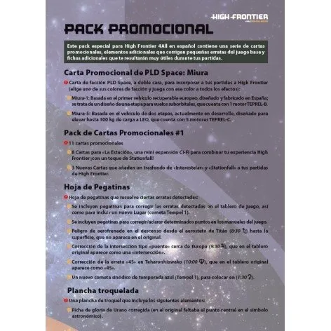 High Frontier 4 All: Pack Promocional