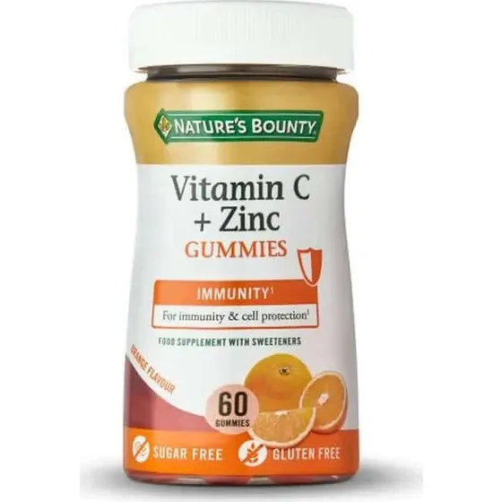 Nature's Bounty Vitamina C + Zinc 60 Gomitas Sabor Naranja