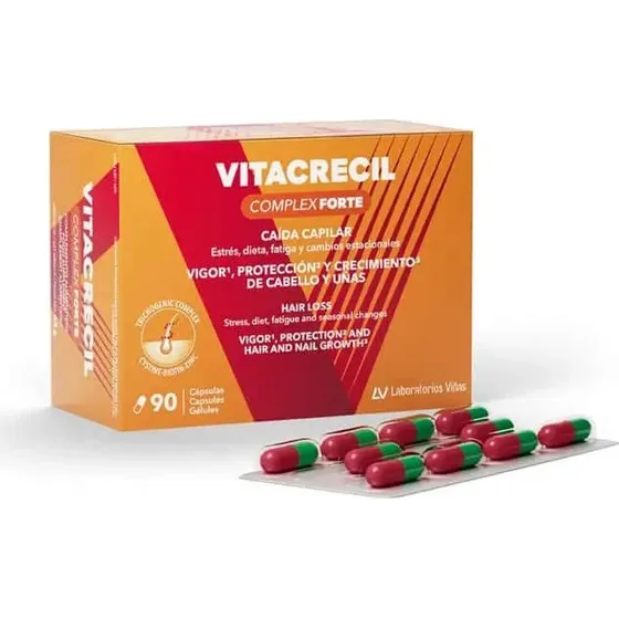 Vitacrecil Complex Forte 90 Cápsulas - Cuidado Cabello y Uñas