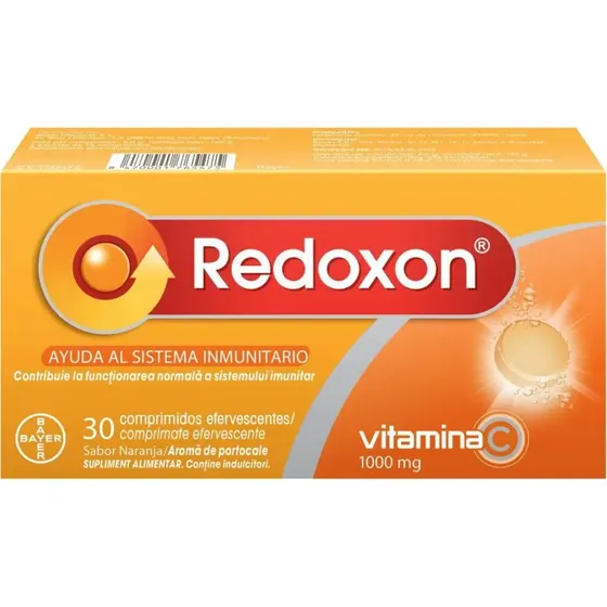 Redoxon Vitamina C 1000 mg Sabor Naranja, 30 Comprimidos Efervescentes