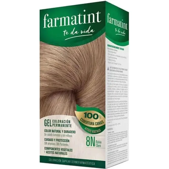 Farmatint 8N Rubio Claro Gel Permanente Sin Amoníaco