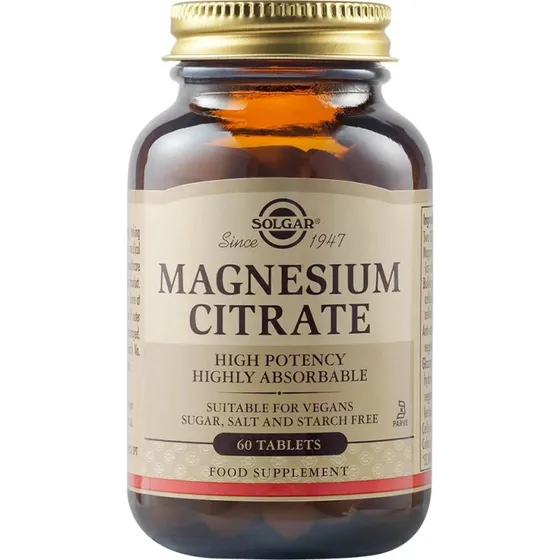 Solgar Citrato de Magnesio 200 mg, 60 comprimidos