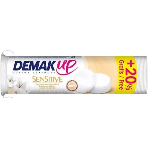 Demak-Up Sensitive Discos Desmaquillantes de Algodón - 72 Unidades