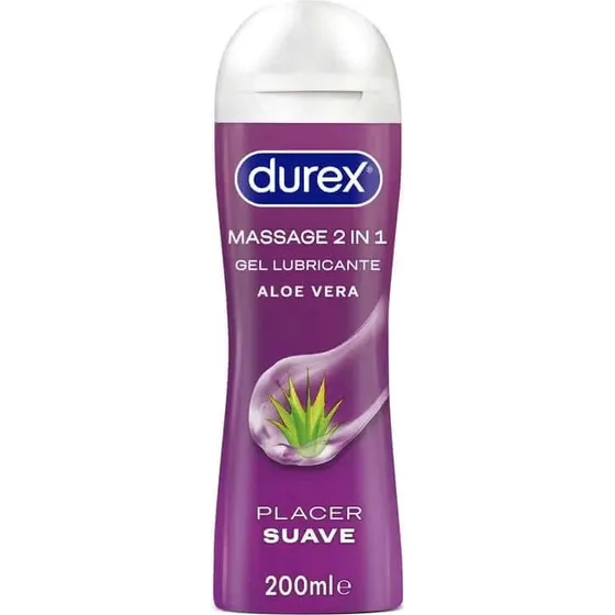 Durex Play Massage 2 en 1 Gel de Masaje y Lubricante con Aloe Vera, 200ml