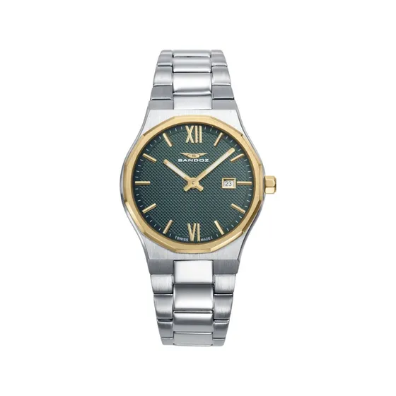 Reloj Sandoz Mujer 83004-63 Acero Bicolor Verde