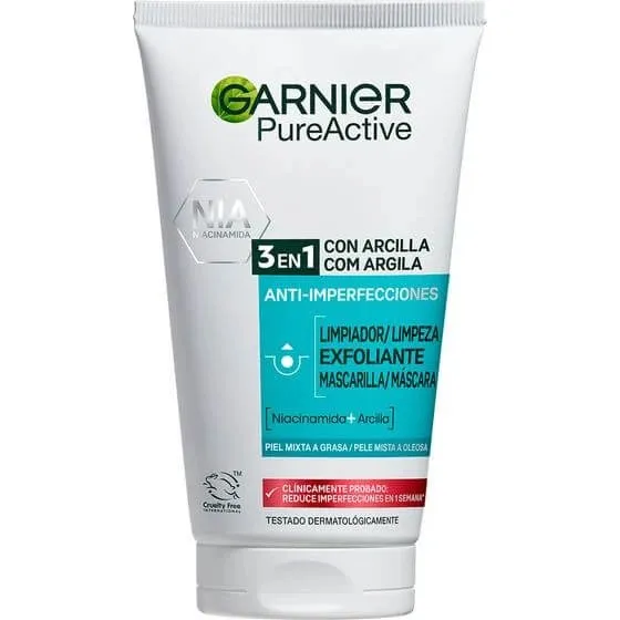 Garnier Gel Arcilloso Pure Active 3 en 1 Antiimperfecciones 150 ml