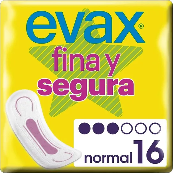 Evax Compresas Fina y Segura Normal Sin Alas - 16 unidades