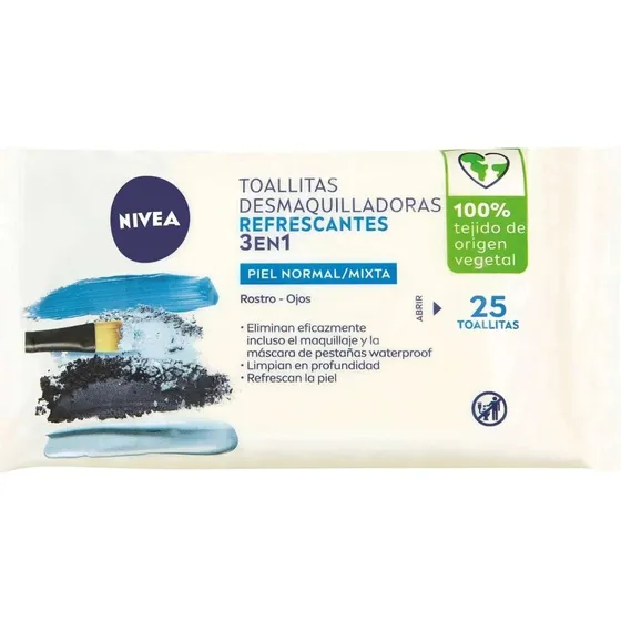 NIVEA Toallitas Limpiadoras Biodegradables Refrescantes Piel Normal/Mixta