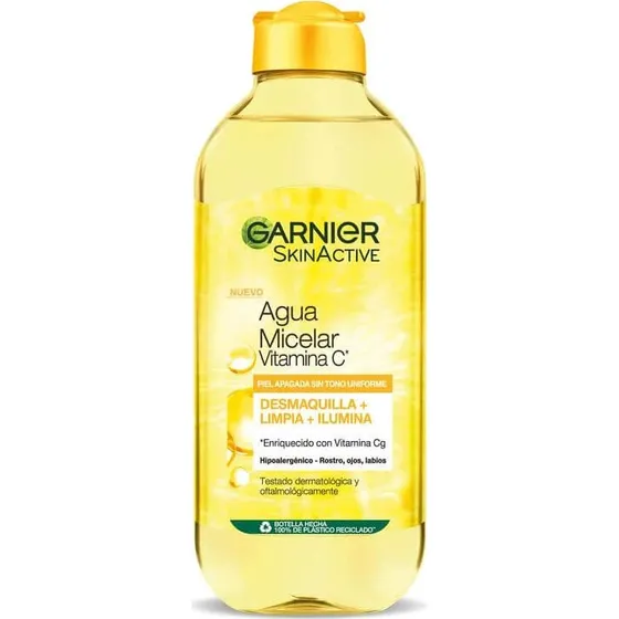 Garnier Agua Micelar con Vitamina C - Limpia, Desmaquilla e Ilumina - 400ml