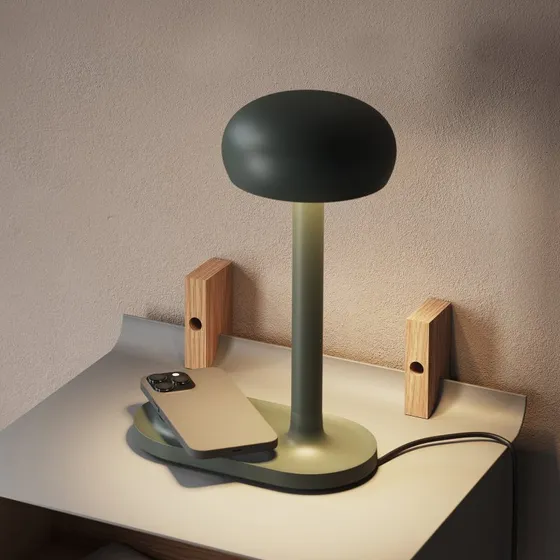 Eva Solo Lámpara de mesa Emendo Verde con Cargador Qi