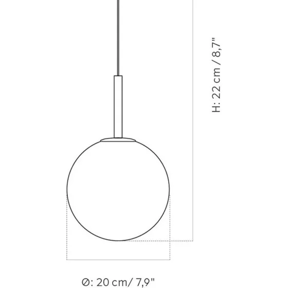 Lámpara colgante Audo Copenhagen TR Bulb latón y cristal opalino