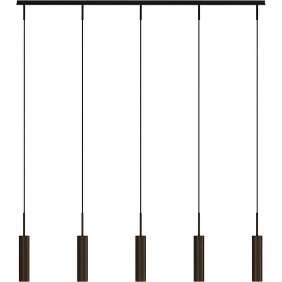 Audo Copenhagen Lámpara colgante Tubulaire Rail, 5 luces, Bronce