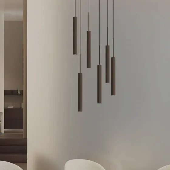 Audo Copenhagen Lámpara Colgante Tubulaire 6 Luces - Bronce