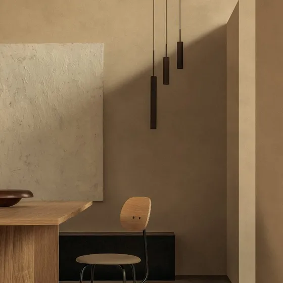 Audo Copenhagen Lámpara colgante Tubulaire Bronce, 3 Luces