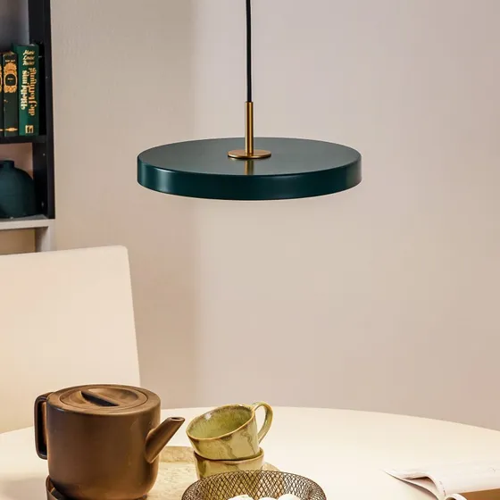 Umage Lámpara colgante LED Asteria Mini verde oscuro/latón 31 cm