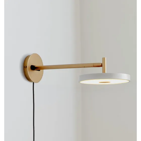UMAGE Aplique de pared LED Asteria Short, Gris Claro/Latón