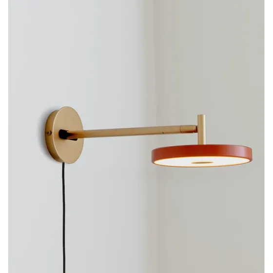UMAGE Aplique de pared LED Asteria Long, Naranja y Latón