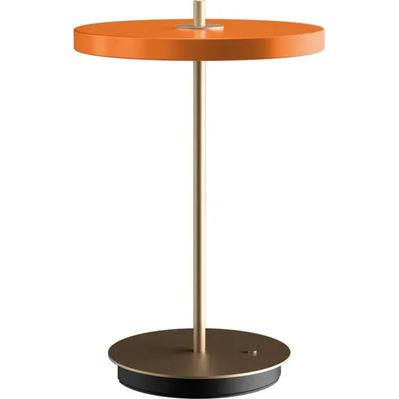 UMAGE Lámpara de mesa LED recargable Asteria Move, naranja y latón
