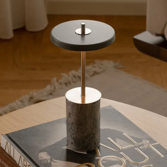 UMAGE Lámpara Asteria MOVE MINI Gris Mármol/Acero IP44
