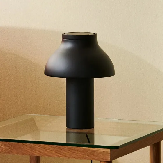 HAY Lámpara de mesa PC S Negro Suave - Aluminio y Policarbonato