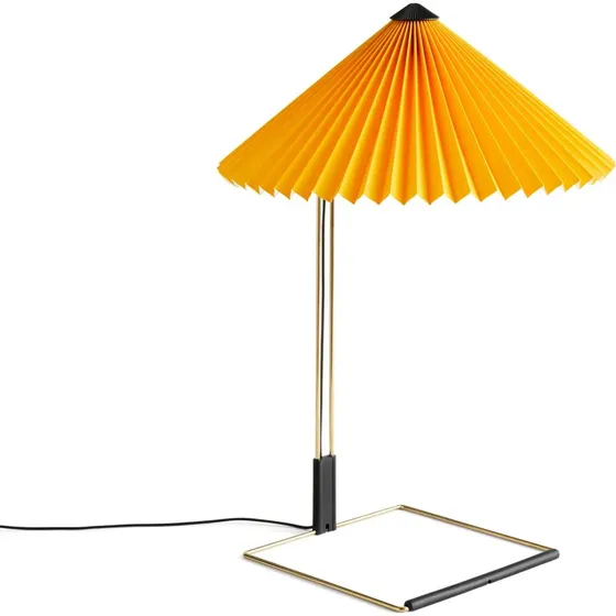 HAY Lámpara de mesa LED Matin 380 Plisada - Amarilla