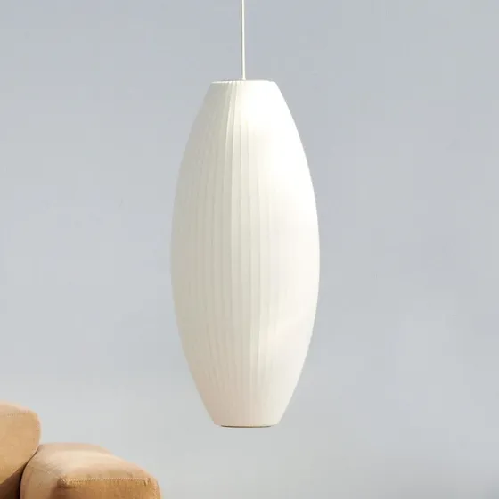 HAY Lámpara colgante Nelson Cigar Bubble L, 38 cm, Blanca
