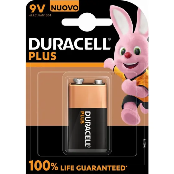 Duracell Pila Alcalina Plus 9V 6LR61