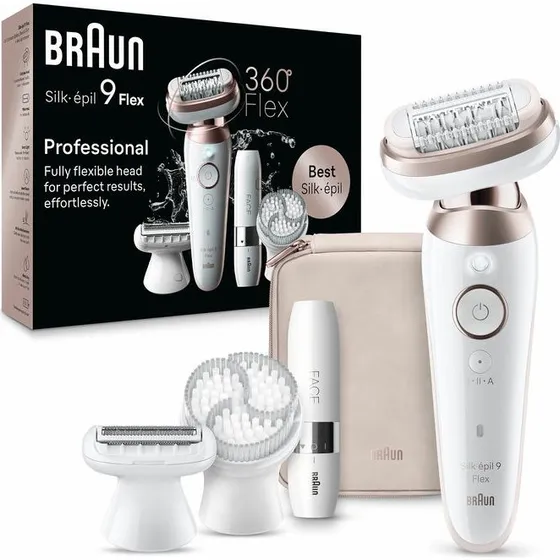 Braun Silk-pil 9 Flex 9-360 3D 40 pinzas Rosa Blanco