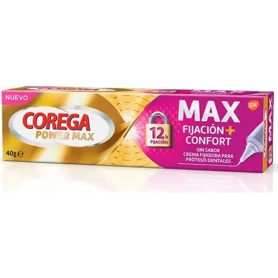 Corega Max Fijación + Confort Sin Sabor 40g