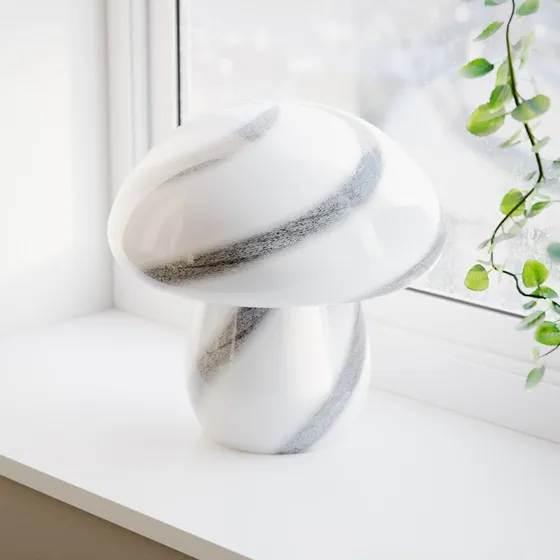 By Rydéns Lámpara de Mesa Mira Mushroom H30 Blanco/Negro